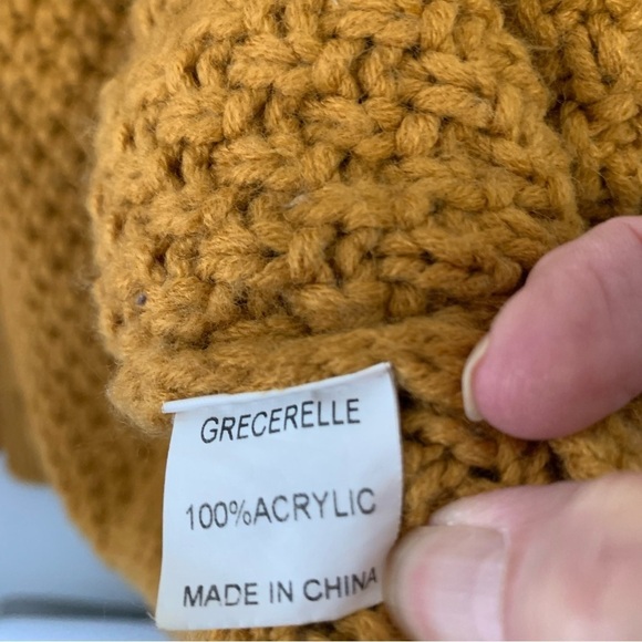 Grecerelle curry soft chunky knit open front cardigan sweater. Size XL - Picture 8 of 9